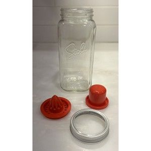STOLI MASON JAR COCKTAIL SHAKER With Lemon Lime Strainer Top Measuring Cap